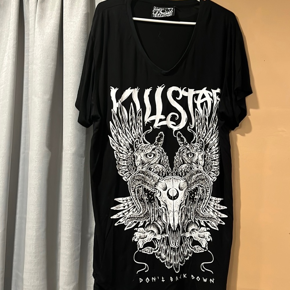 Killstar owls and cow skull graphic tee tunic womens xxl
